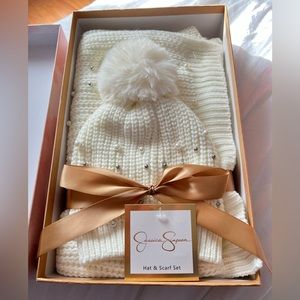 jessica simpson hat and scarf set